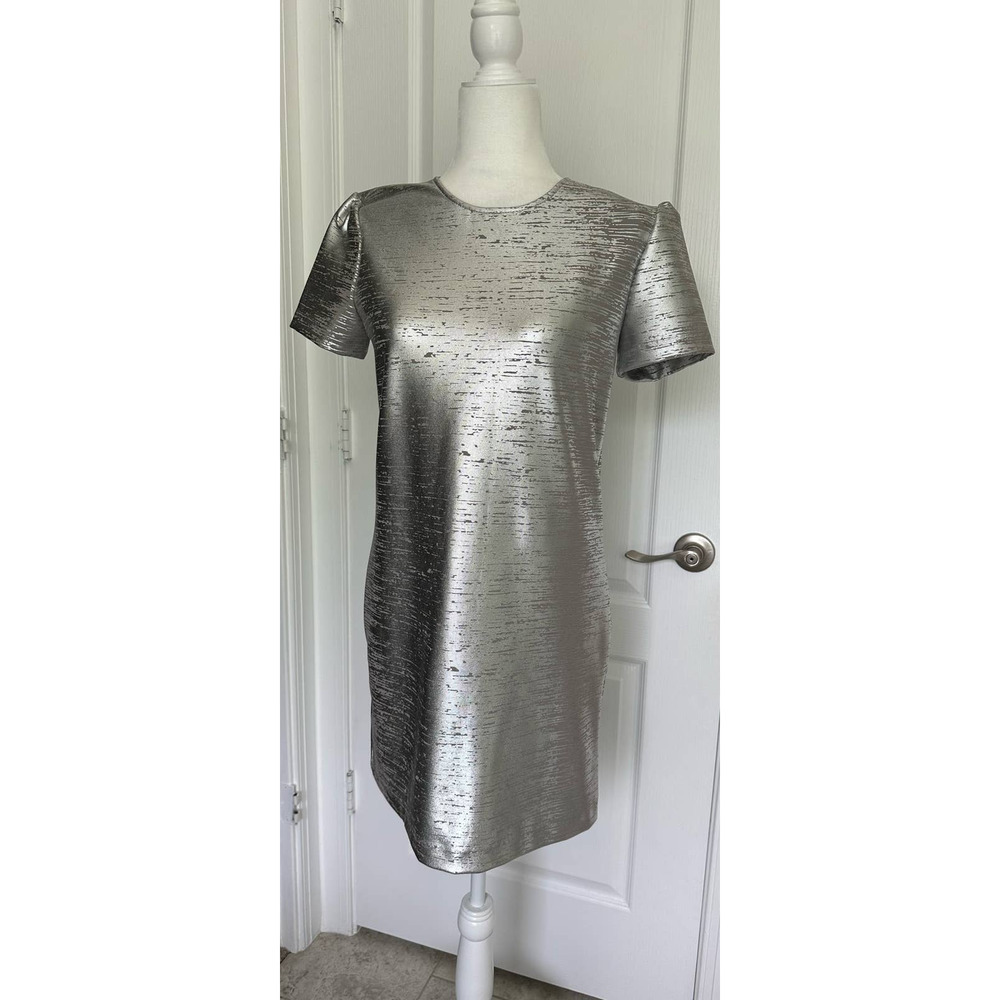 WAYF Metallic Silver Dress S